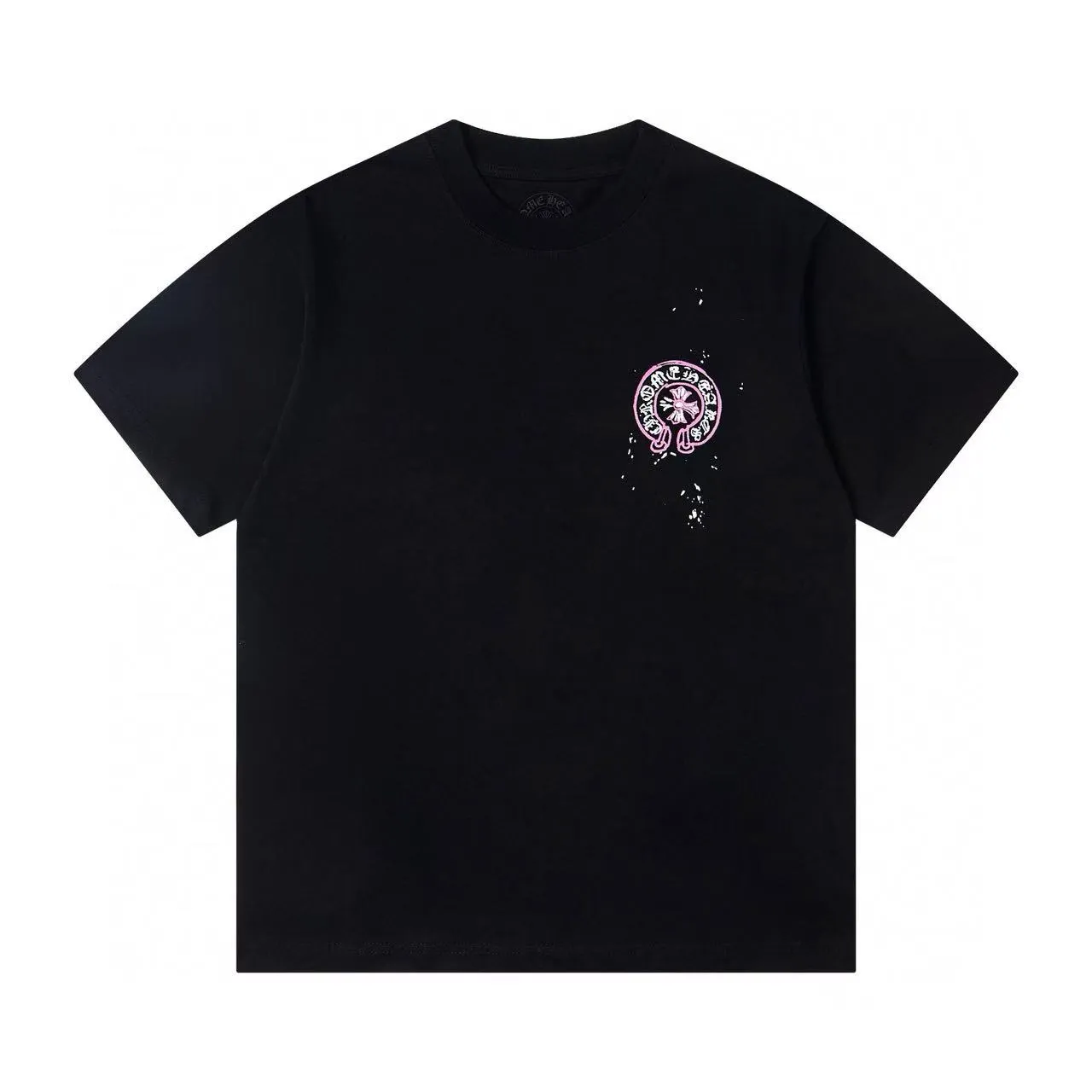 🅿️170 ChromeHearts/Chrome Hearts 25ss printed round neck T-shirt Original fabric Official same style Short-sleeved T-shirt Customized 260g same vat dyed fabric Very comfortable to the touch Latest brick cabinet synchronization for spring and summer Fashionable and individual Super versatile and good-looking Very suitable for both men and women A must-have style Tag Collar label Washed wheat Complete with three standards Color: Black White Size: XS-L